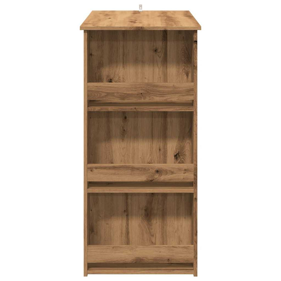 Bartafel met opbergrek 102x50x103,5 cm artisanaal eikenkleurig