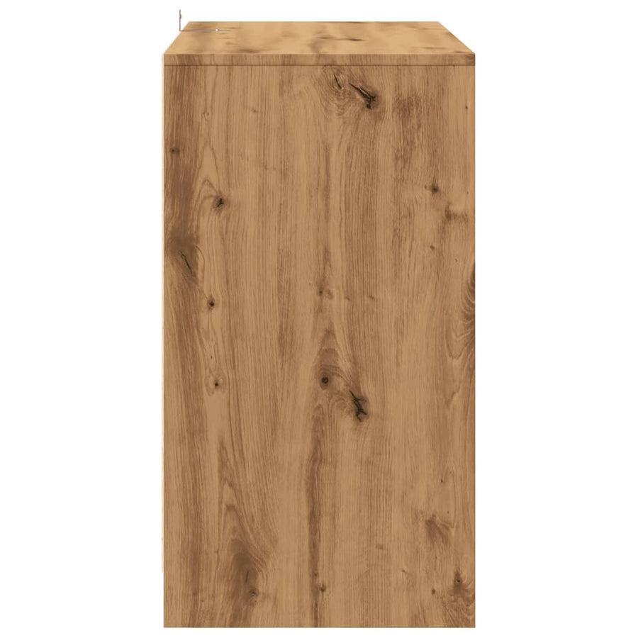 Dressoir 70x41x75 cm bewerkt hout artisanaal eikenkleur