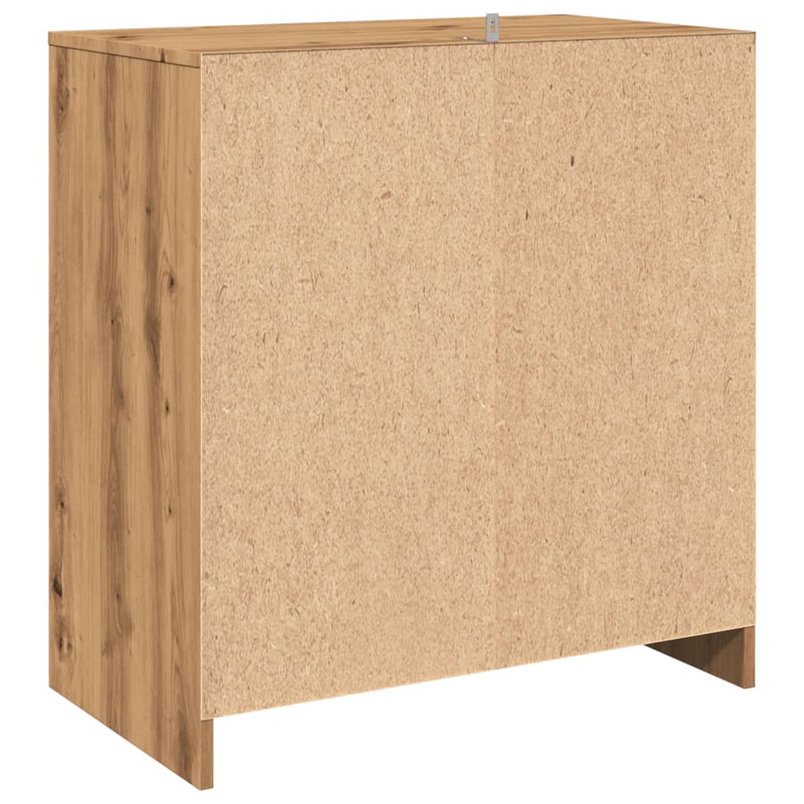 Dressoir 70x41x75 cm bewerkt hout artisanaal eikenkleur