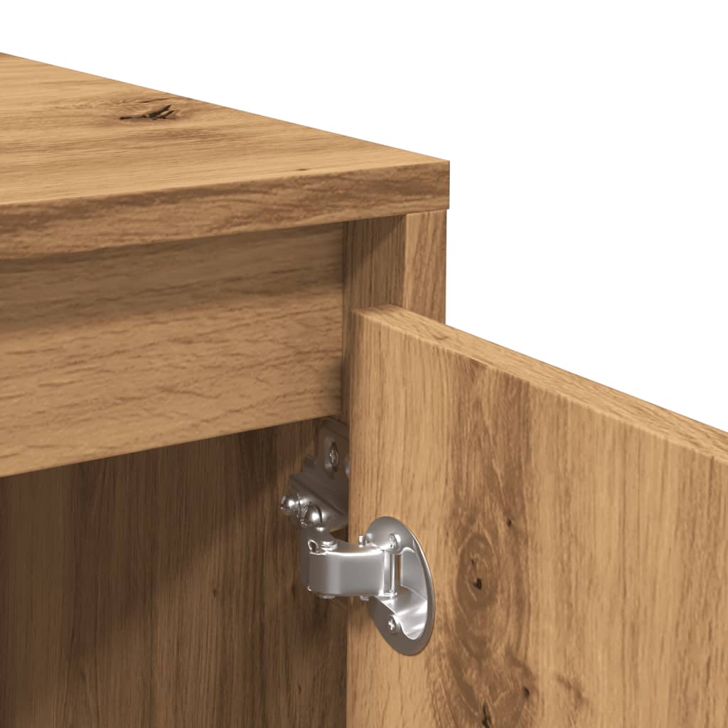 Dressoir 70x41x75 cm bewerkt hout artisanaal eikenkleur