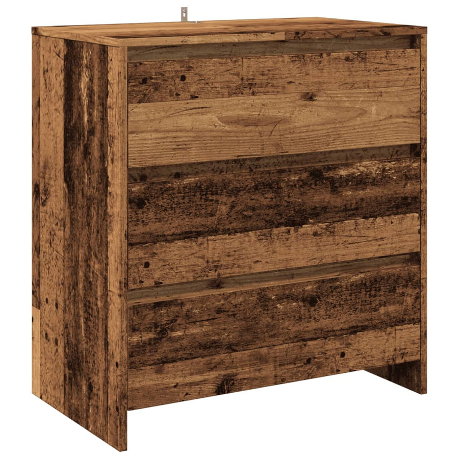 Dressoir 70x41x75 cm bewerkt hout oud houtkleurig