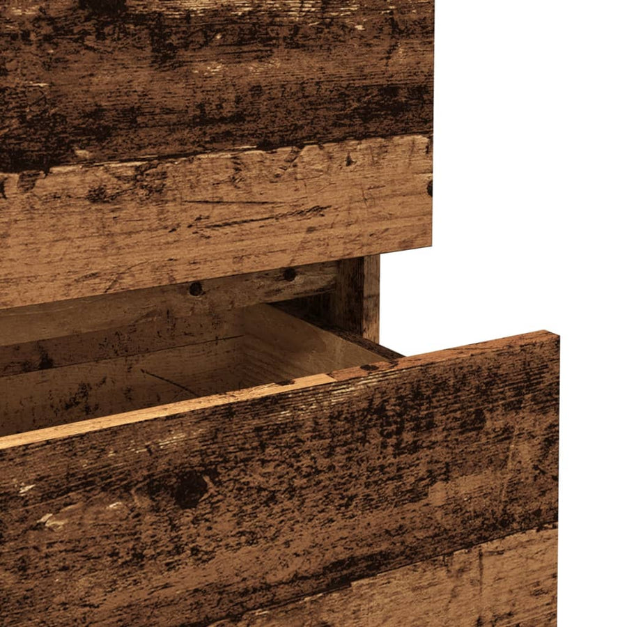 Dressoir 70x41x75 cm bewerkt hout oud houtkleurig