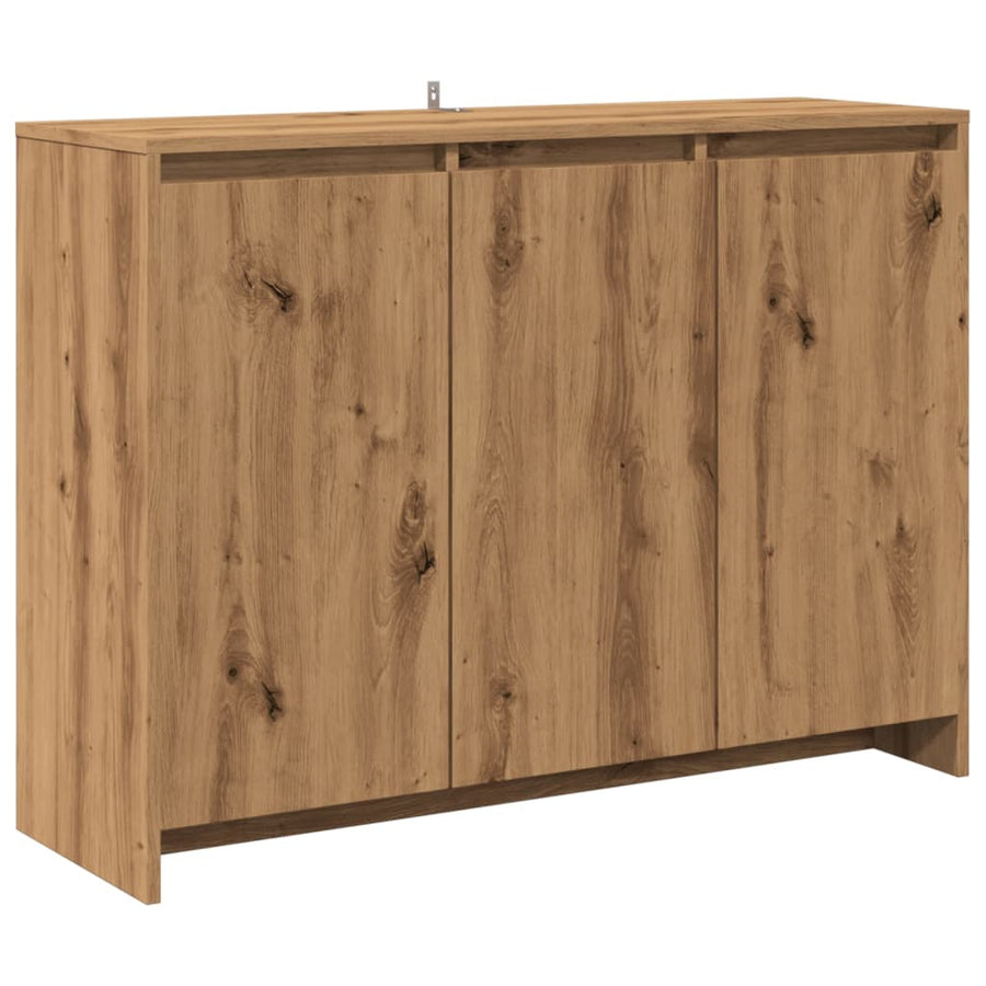 Dressoir 102x33x75 cm bewerkt hout artisanaal eikenkleurig