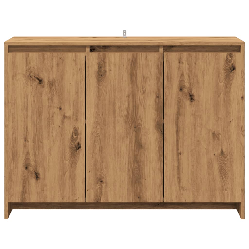 Dressoir 102x33x75 cm bewerkt hout artisanaal eikenkleurig