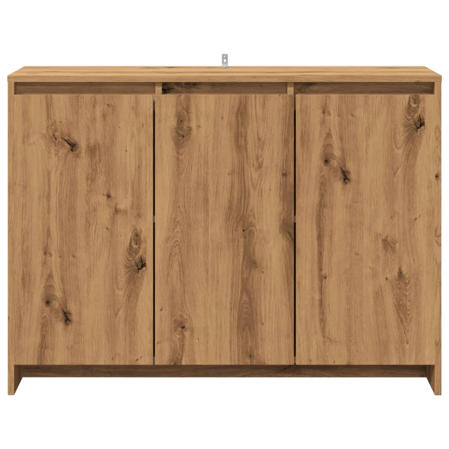 Dressoir 102x33x75 cm bewerkt hout artisanaal eikenkleurig