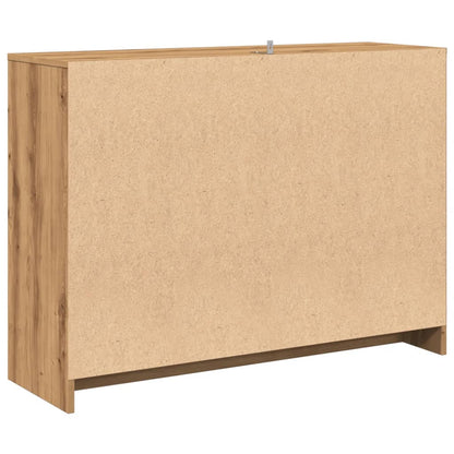 Dressoir 102x33x75 cm bewerkt hout artisanaal eikenkleurig