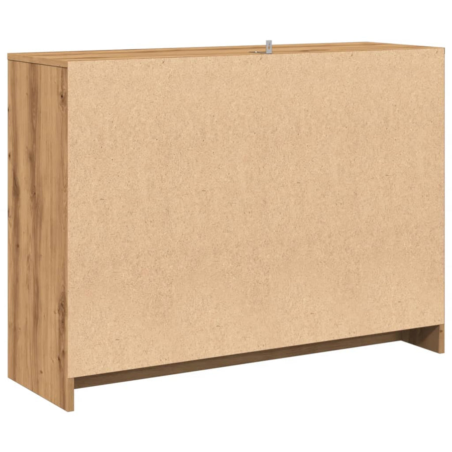 Dressoir 102x33x75 cm bewerkt hout artisanaal eikenkleurig