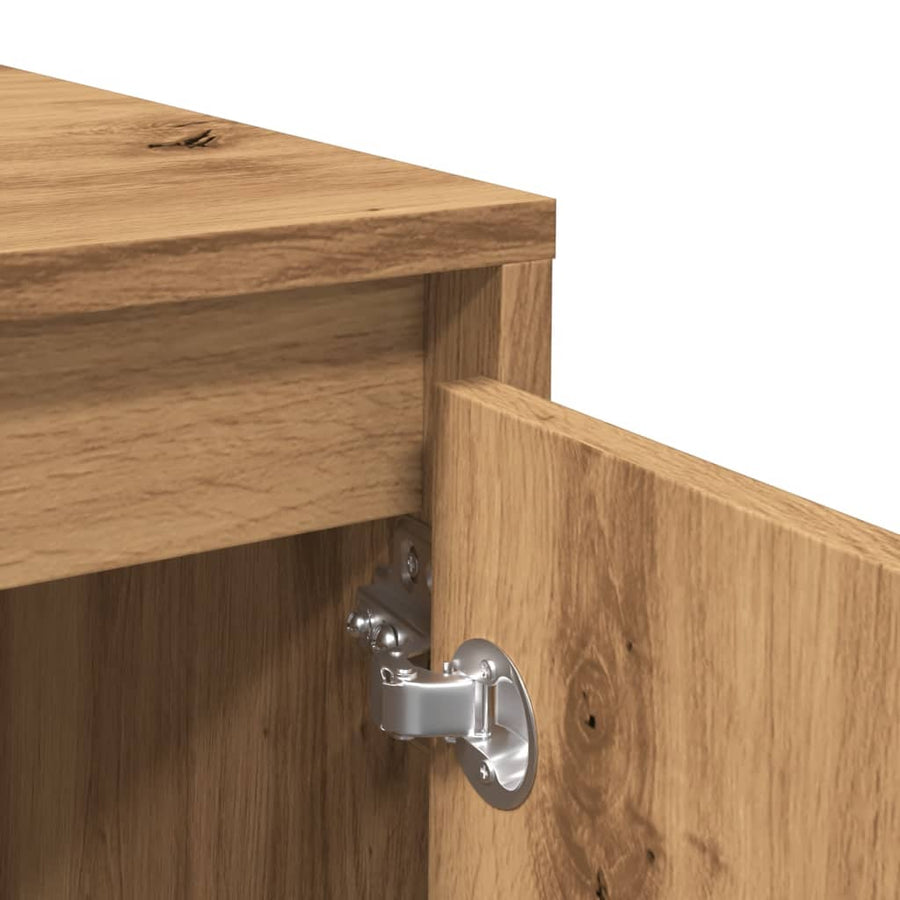 Dressoir 102x33x75 cm bewerkt hout artisanaal eikenkleurig