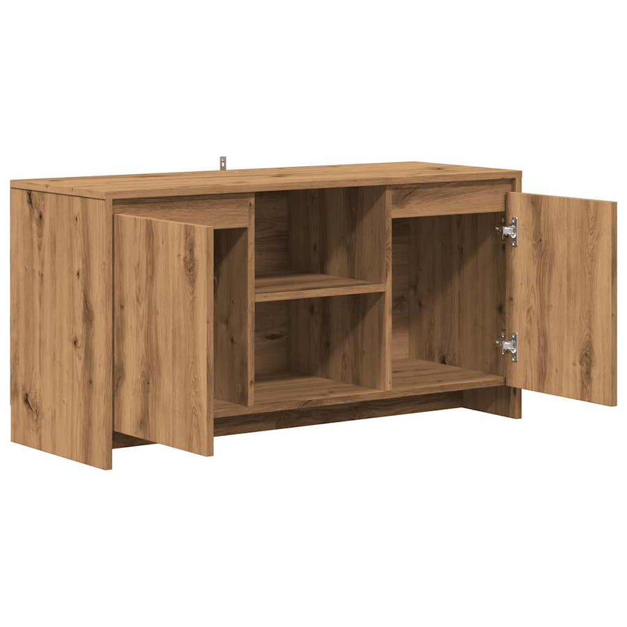 Tv-meubel 102x37,5x52,5 cm bewerkt hout artisanaal eikenkleur