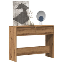 Wandtafel 100x35x76,5 cm bewerkt hout artisanaal eikenkleurig