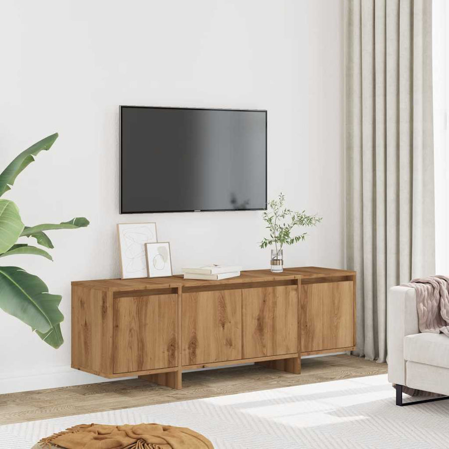 Tv-meubel 120x30x40,5 cm bewerkt hout artisanaal eikenkleurig