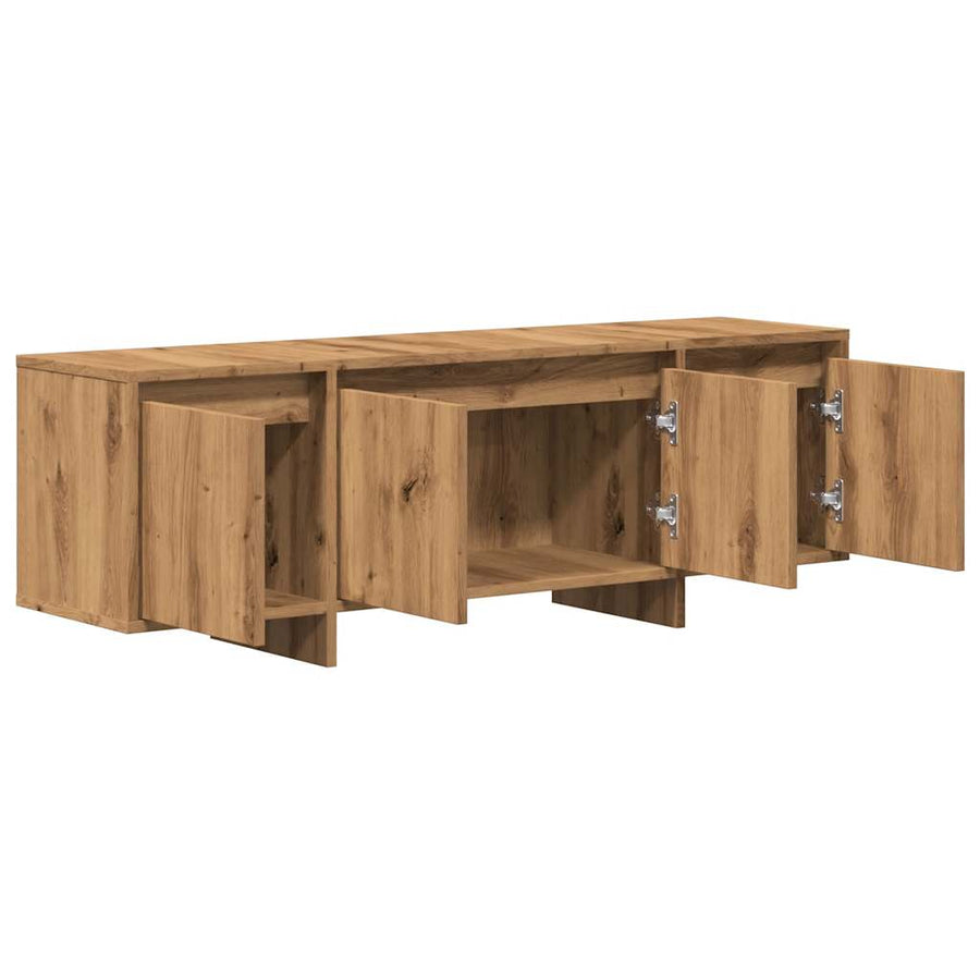 Tv-meubel 120x30x40,5 cm bewerkt hout artisanaal eikenkleurig