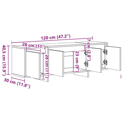 Tv-meubel 120x30x40,5 cm bewerkt hout artisanaal eikenkleurig