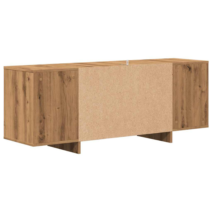 Tv-meubel 130x35x50 cm bewerkt hout artisanaal eikenkleur