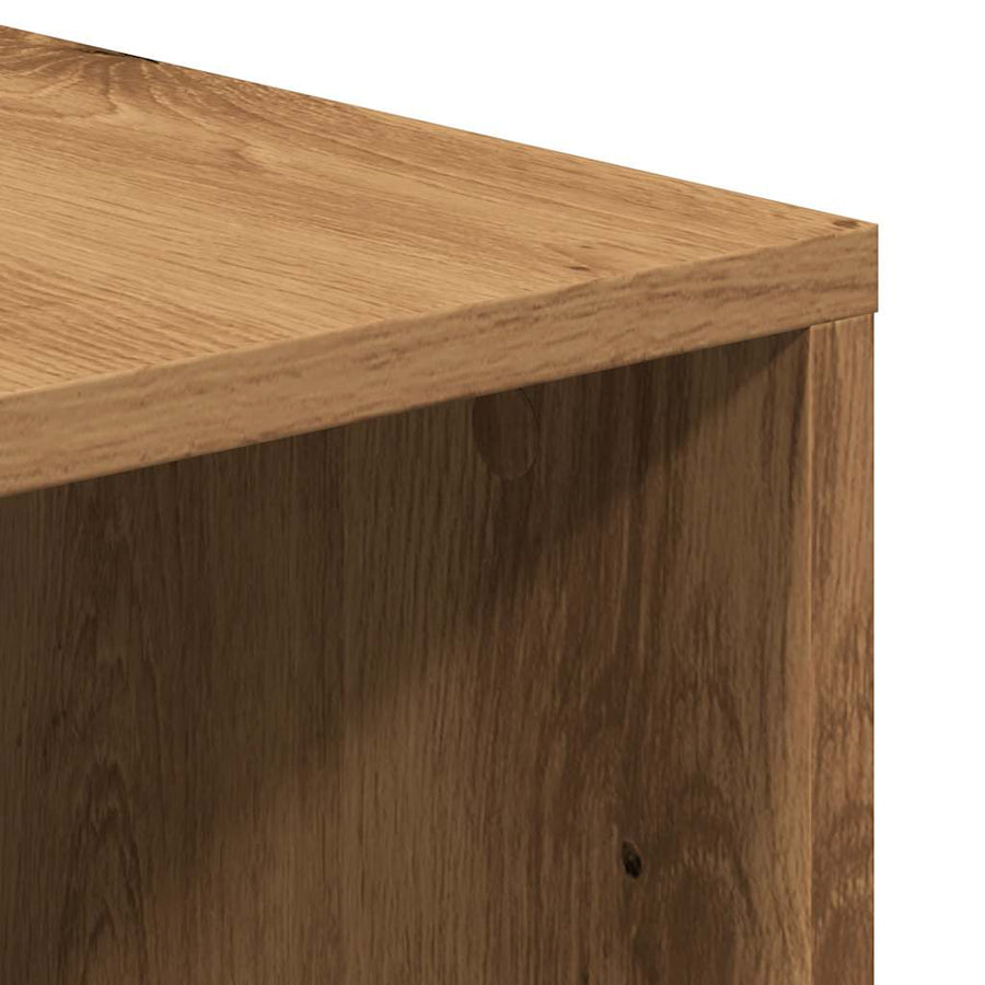 Tv-meubel 130x35x50 cm bewerkt hout artisanaal eikenkleur