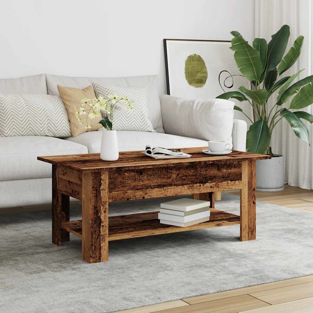 Salontafel 102x55x42 cm bewerkt hout oud houtkleurig