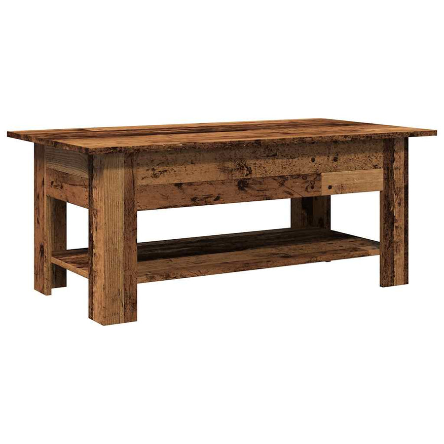 Salontafel 102x55x42 cm bewerkt hout oud houtkleurig