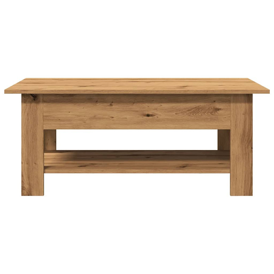 Salontafel 102x55x42 cm bewerkt hout artisanaal eikenkleur