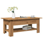 Salontafel 102x55x42 cm bewerkt hout eikenkleur