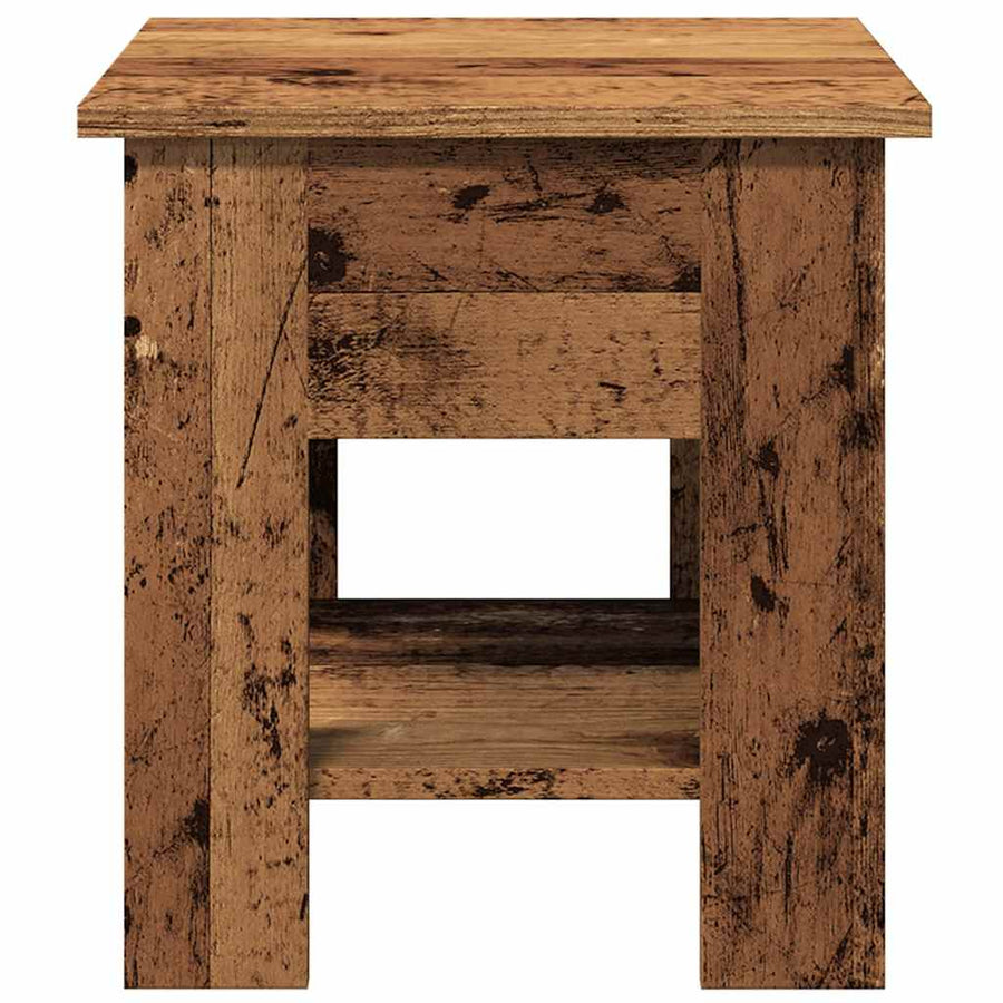 Salontafel 40x40x42 cm bewerkt hout oud houtkleurig