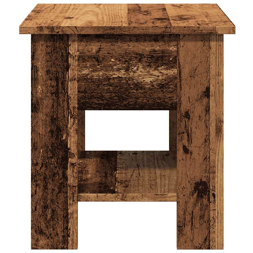 Salontafel 40x40x42 cm bewerkt hout oud houtkleurig