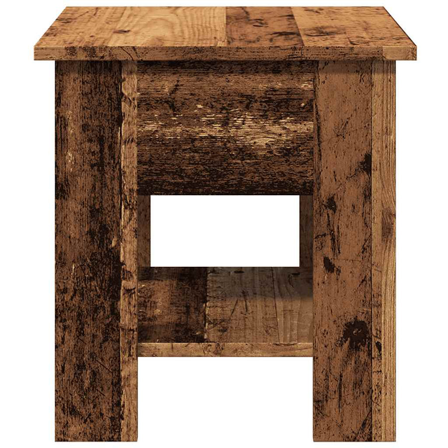 Salontafel 40x40x42 cm bewerkt hout oud houtkleurig