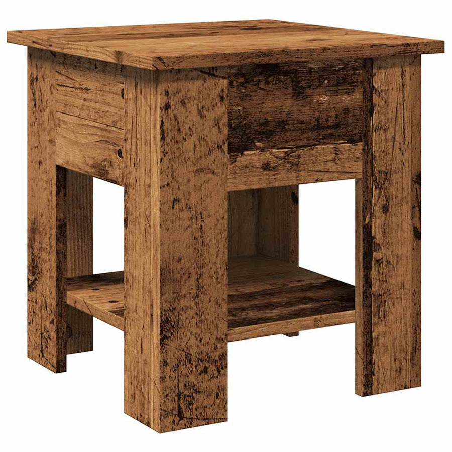 Salontafel 40x40x42 cm bewerkt hout oud houtkleurig