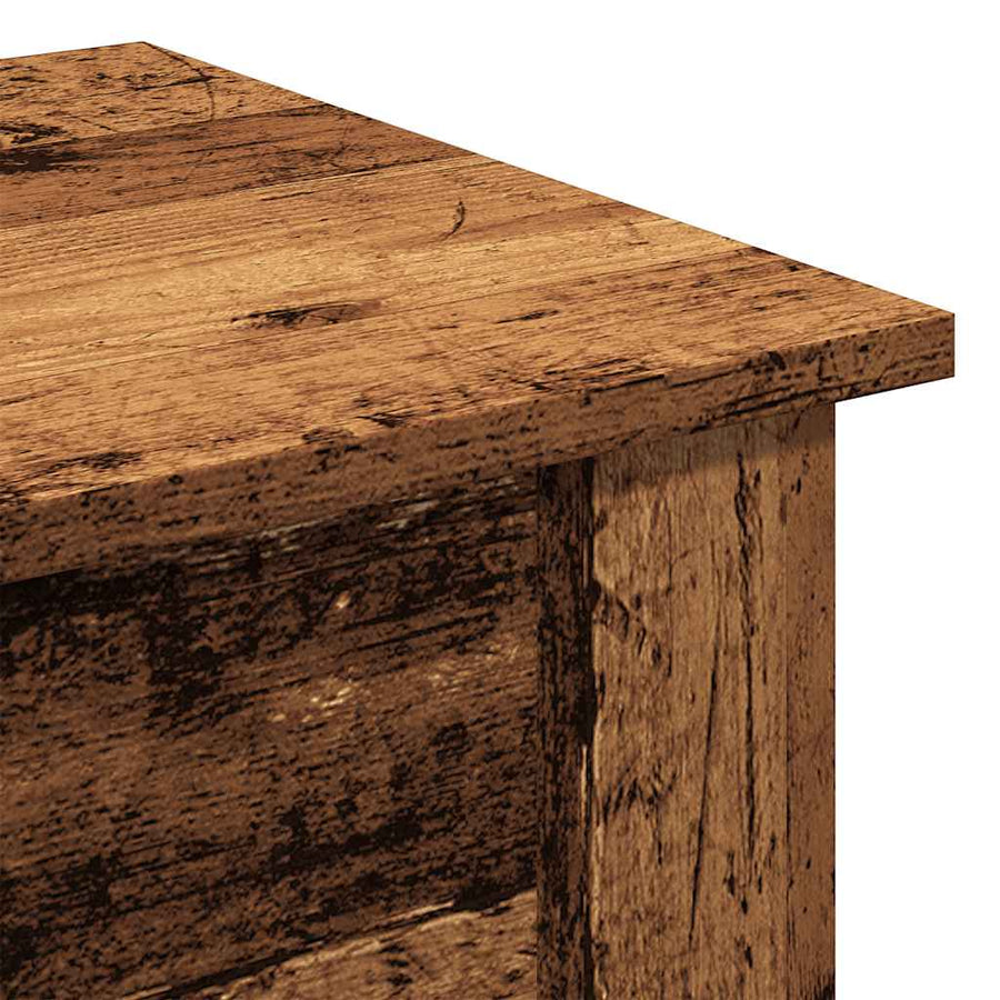 Salontafel 40x40x42 cm bewerkt hout oud houtkleurig