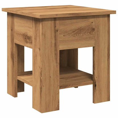 Salontafel 40x40x42 cm bewerkt hout artisanaal eikenkleur