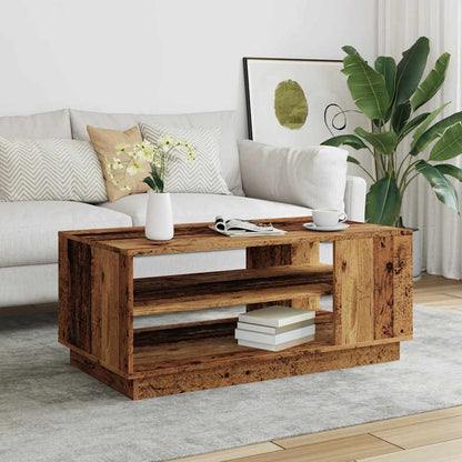 Salontafel 102x55x43 cm bewerkt hout oud houtkleurig