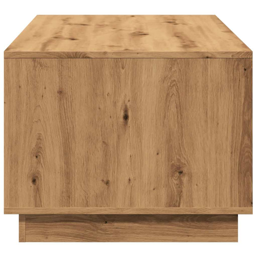 Salontafel 102x55x43 cm bewerkt hout artisanaal eikenkleur