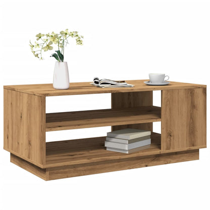 Salontafel Bewerkt Hout Artisanaal Eikenkleur 102 x 55 x 43 cm