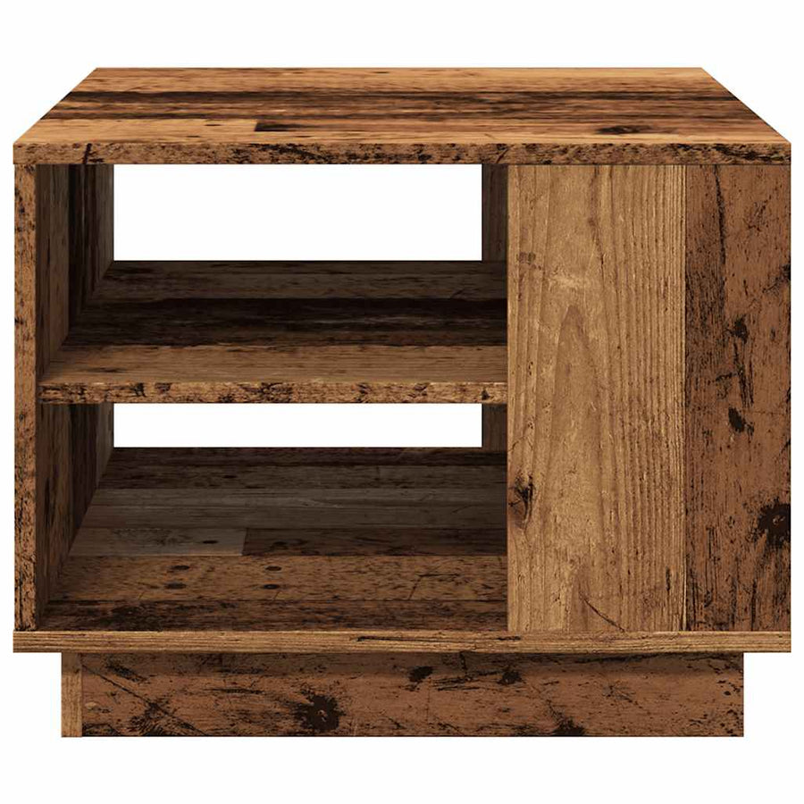 Salontafel 55x55x42 cm bewerkt hout oud houtkleurig