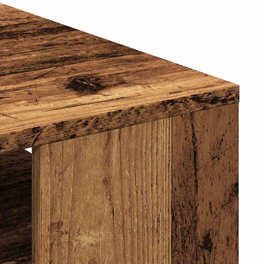 Salontafel 55x55x42 cm bewerkt hout oud houtkleurig
