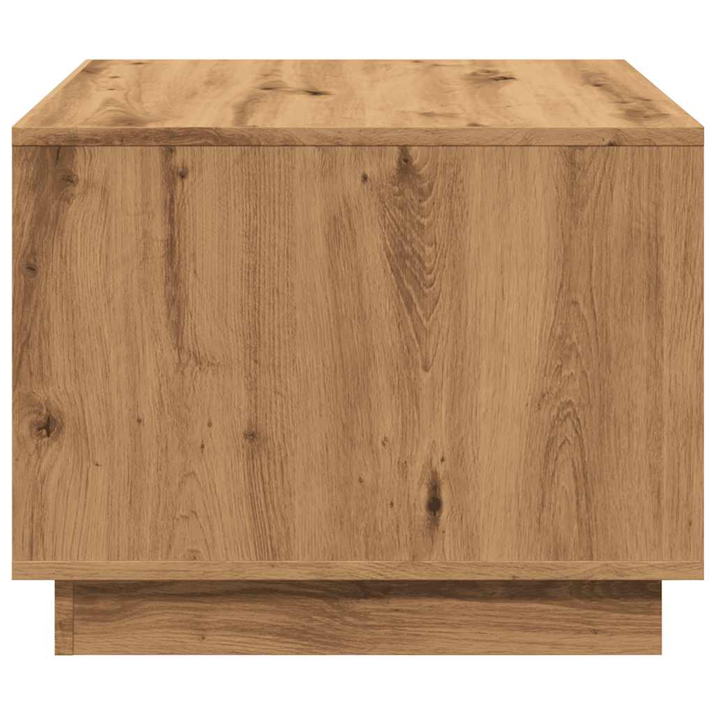 Salontafel 55x55x42 cm bewerkt hout artisanaal eikenkleurig