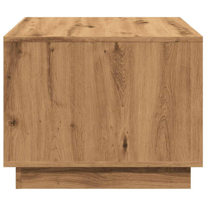 Salontafel 55x55x42 cm bewerkt hout artisanaal eikenkleurig