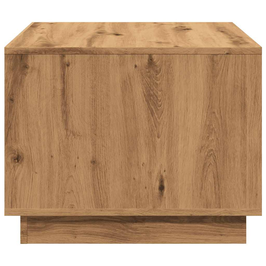 Salontafel 55x55x42 cm bewerkt hout artisanaal eikenkleurig