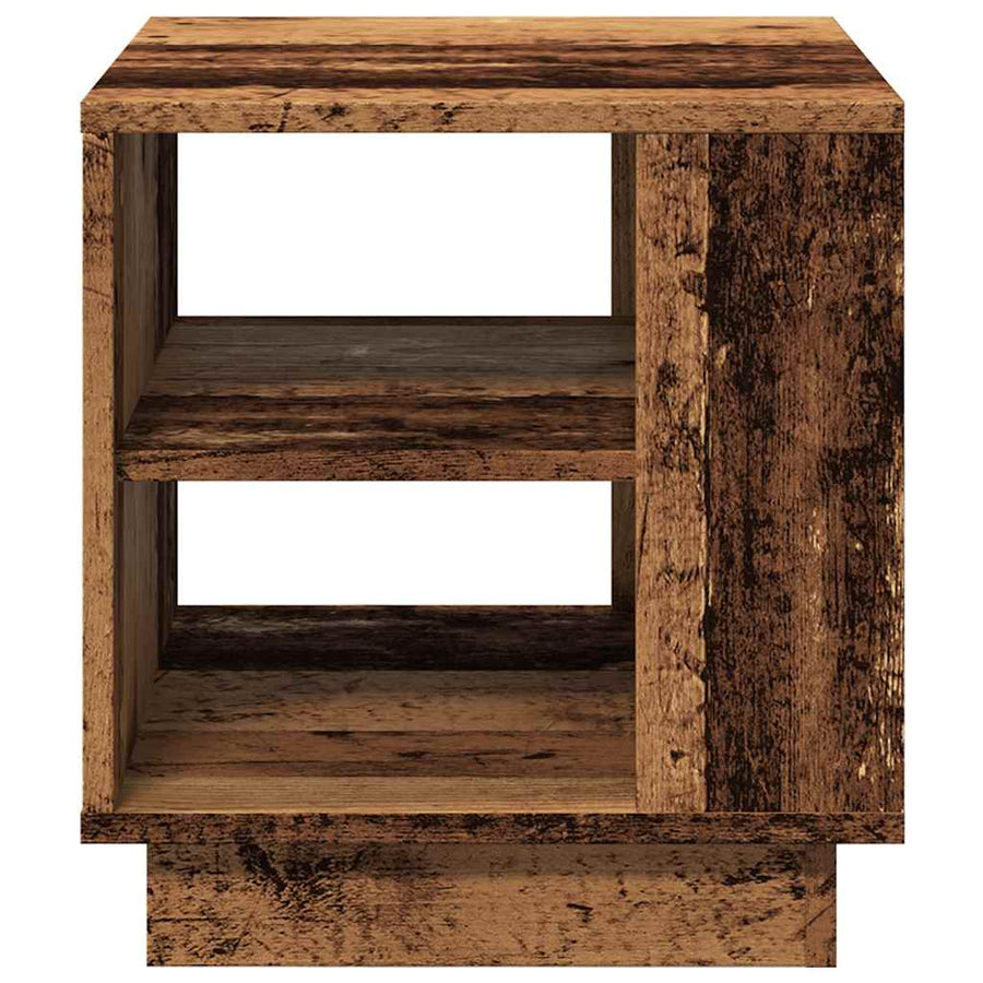 Salontafel 40x40x43 cm bewerkt hout oud houtkleurig