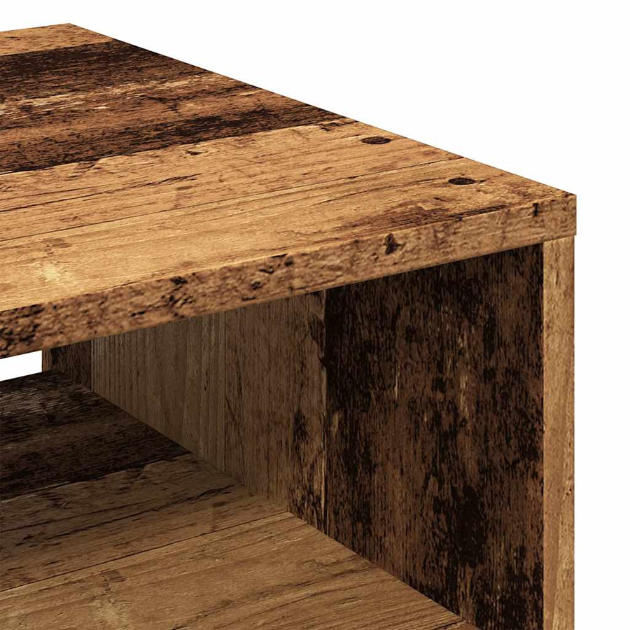 Salontafel 40x40x43 cm bewerkt hout oud houtkleurig