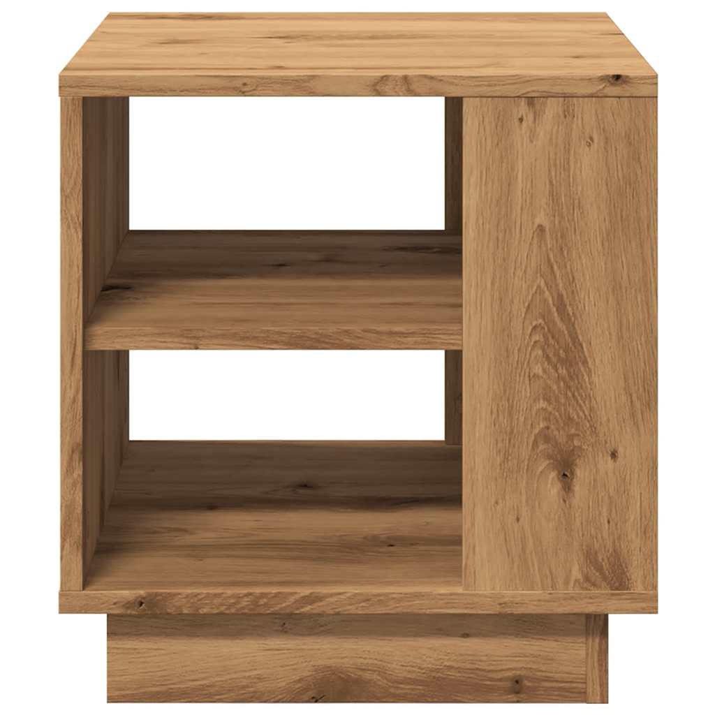 Salontafel 40x40x43 cm bewerkt hout artisanaal eikenkleurig