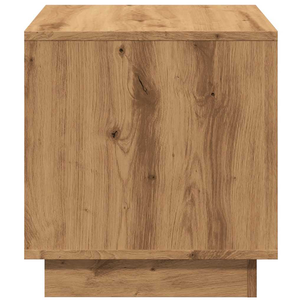 Salontafel 40x40x43 cm bewerkt hout artisanaal eikenkleurig