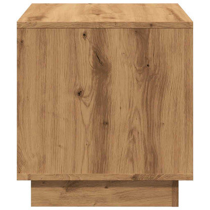Salontafel 40x40x43 cm bewerkt hout artisanaal eikenkleurig