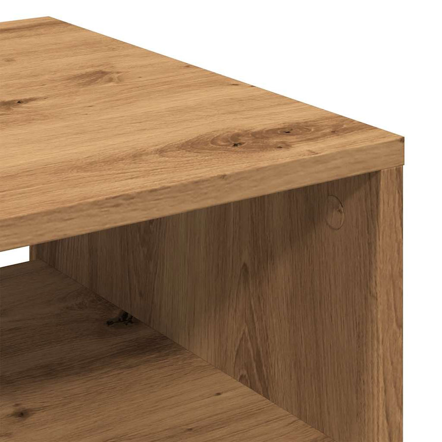 Salontafel 40x40x43 cm bewerkt hout artisanaal eikenkleurig