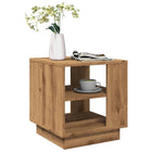 Salontafel 40x40x43 cm bewerkt hout eikenkleurig