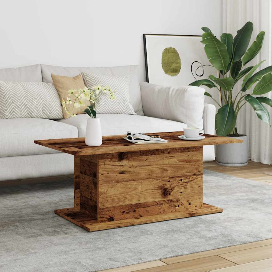 Salontafel 102x55,5x40 cm bewerkt hout oude houtkleurig