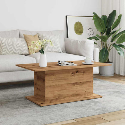 Salontafel 102x55,5x40 cm bewerkt hout artisanaal eikenkleur