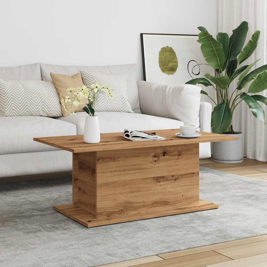Salontafel 102x55,5x40 cm bewerkt hout artisanaal eikenkleur