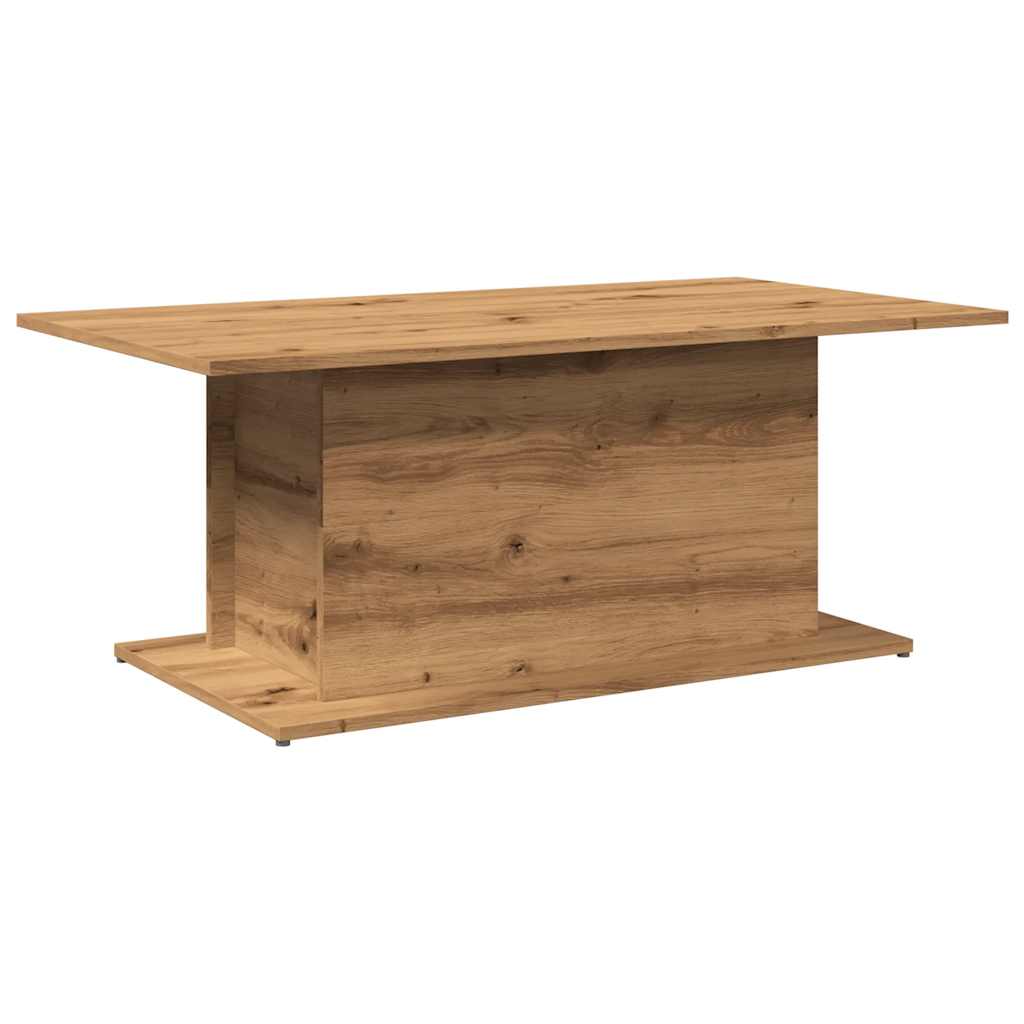 Salontafel 102x55,5x40 cm bewerkt hout artisanaal eikenkleur