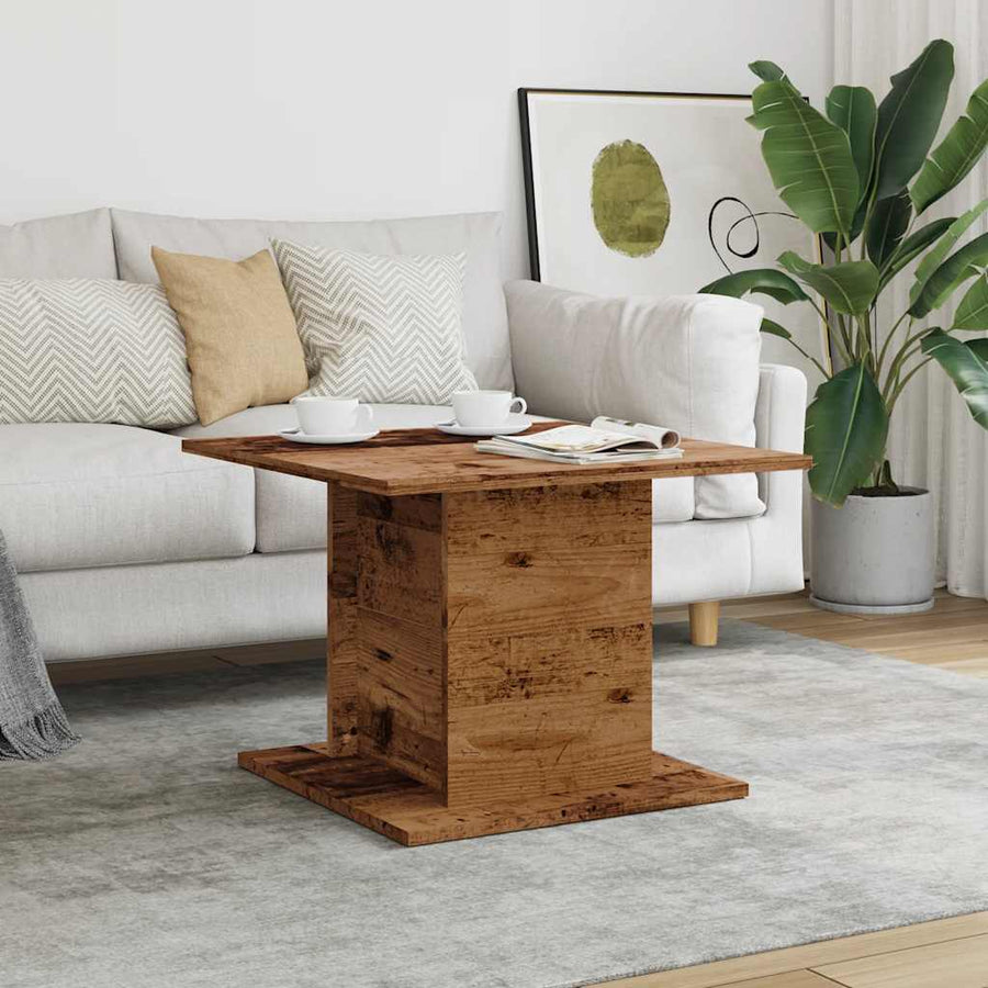 Salontafel 55,5x55,5x40 cm bewerkt hout oud houtkleurig