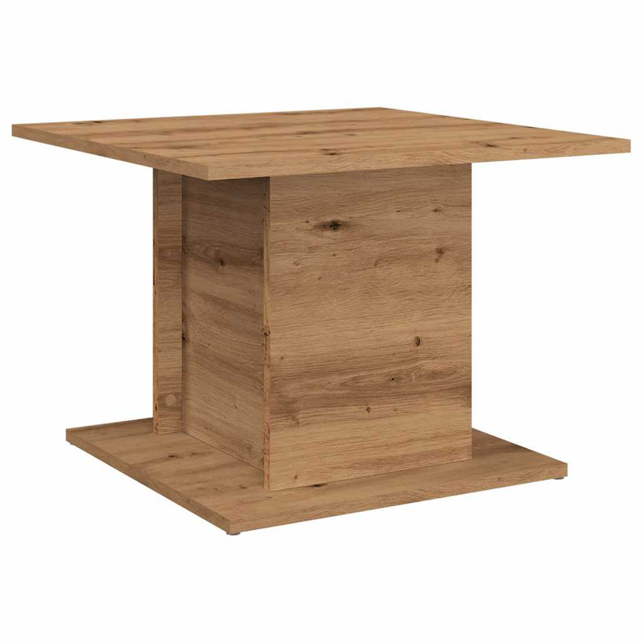 Salontafel 55,5x55,5x40 cm bewerkt hout artisanaal eikenkleur